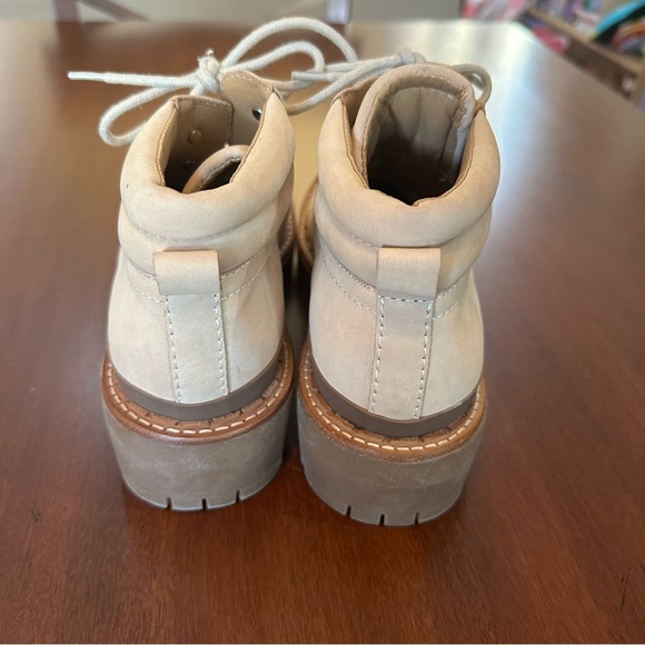 Marc Fisher LTD Womens Cairy Beige Leather Combat & Lace-up Boots Shoes size 8 - Picture 5 of 8